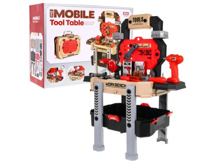 Červená dielňa s náradím 2v1 v kufríku