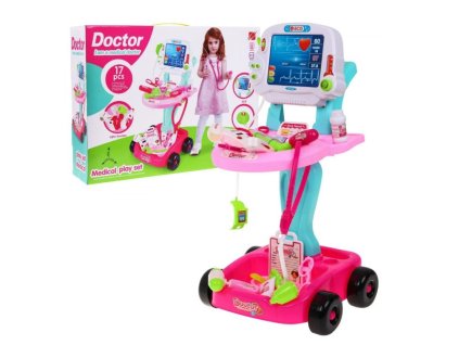Lekársky vozík malého lekára ružová