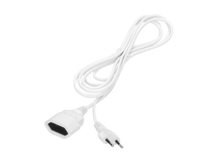 Jednozásuvkový plochý predlžovací kábel pre domácnosť, 1x2P, 5m, PVC kábel H03VV-F 2x0,75mm², 230VAC