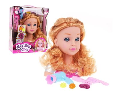 Bábika Hlava na česanie s fénom, žehličkou na vlasy, hrebeňom