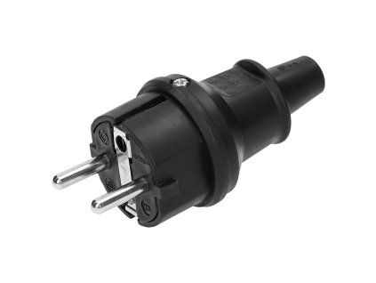 Uni-Schuko mini zástrčka, čierna, IP44, 16A, 230V, 25 kusov