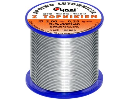 9629# Cín 2,00/250 g/spájka lc60-sw26 cynel