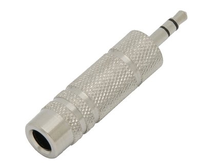 5131# Jack adaptér: 3,5" zástrčka - 6,3" zásuvka, kovový stereo