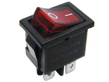 2925# Prepínač mk1012c podsvietený červeno 230v