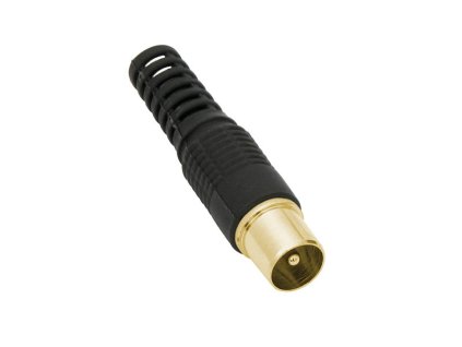 1056# Anténny konektor, rovný, čierno-zlatý, dlhý
