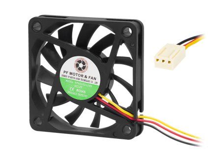 85-620# Ventilátor 60x10mm 12V guľový 3-vodičový