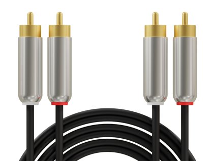 91-251# 2x RCA kovový konektor 2,5 m