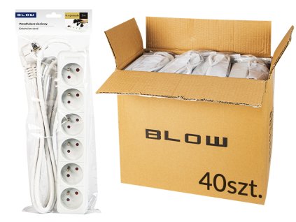 98-521# Pr-670p 6-zásuvkový predlžovací kábel s uzemnením 3 m biely, balenie 3x1,5 mm