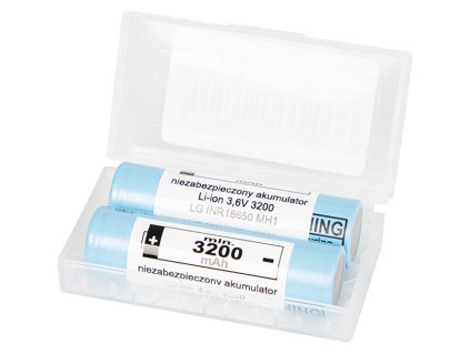 85-599# Batéria 18650 lítium-iónová LG 3200 mAh 10 A 3,6 V + krabička 2 ks
