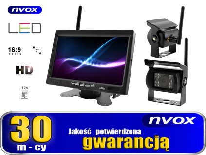monitor samochodowy lcd 7cali 12v 24v oraz 2 bezpr kamery nvox hm6072wi s 7cali analog i1271
