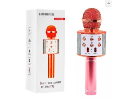 Bezdrôtový karaoke mikrofón zlato ružový