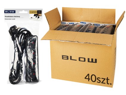 98-564# Sieťový predlžovací kábel pr-470p 4-zásuvkový s uzemnením 3m čierny 3x1,5mm balenie