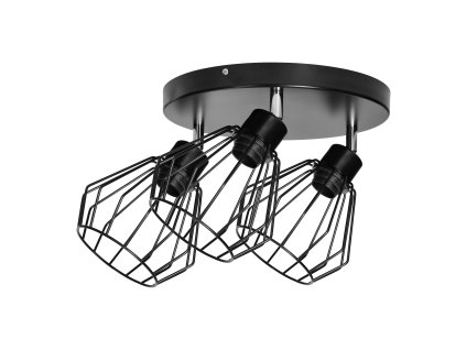 Nástenné a stropné svietidlo PINO, max. výkon 3x60W, E27, čierne, okrúhla pätica, jednoúrovňové, pohyblivé hlavy svietidiel