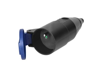 Dielenska zásuvka s klapkou, 2P+Z, čierna, 12 ks