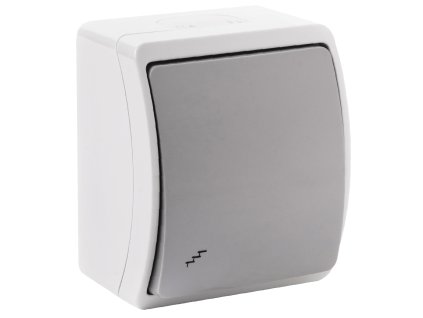 Schodiskový spínač AQUATIC, IP44, grafitovo sivý, 10 ks.