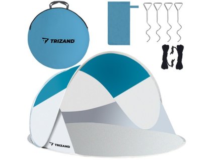 Plážový stan 220x120x90cm - tyrkysovo-sivý