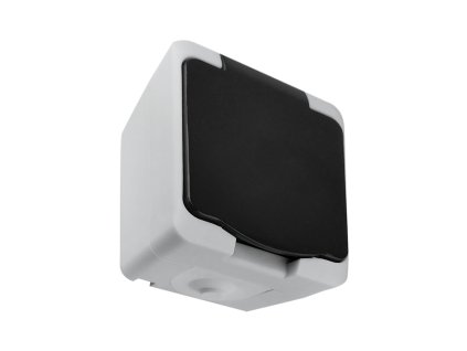 Jednoduchá zásuvka 2P+Z AQUATIC MINI IP 54 Bielo-čierna, 10 kusov