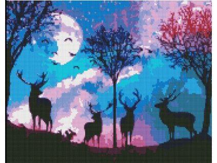 Diamantová mozaika Rozprávkový les 40x50 plátno + kamienky + 3v1 stylus + lepidlo