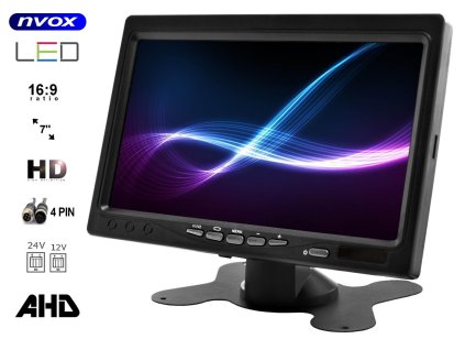 nvox ahm607 dual monitor samochodowy wolnostojacy lcd 7cali ahd hd 4pin z ramka 12 24v nvox ahm607 dual 4pin uniwersal i1362
