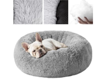 Sivý nadýchaný pelech pre psa 22759