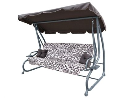 Záhradná hojdačka Seat Textylina 2x1 - hnedá, vzorovaná