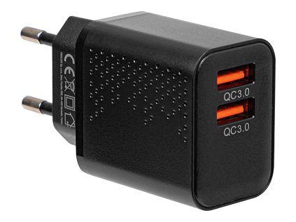 76-024# Nabíjačka do steny USB x 2, qc zásuvka 18 W