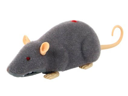 Diaľkovo ovládaná myš R/C na kolieskach, veľká, sivá