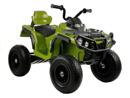 BDM0906 Štvorkolka na batérie s nafukovacími kolesami, zelená