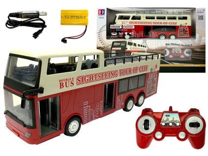Diaľkovo ovládaný dvojposchodový autobus R/C 2.4G 1:18