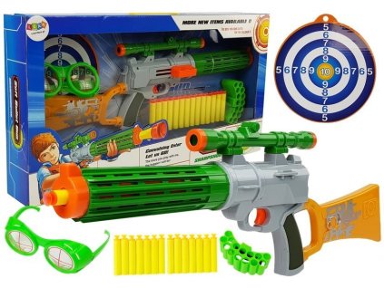 Penová nábojová puška so štítovo sivou