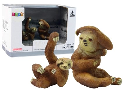 Sada 2 figúrok leňochoda Leňochod s mláďaťom figúrka leňochoda