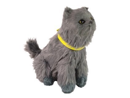 Interaktívna plyšová mačka mačiatko mňauka, hýbe hlavou a chvostom