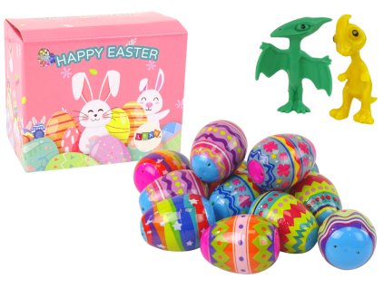Sada hračiek Veľkonočné vajíčka, figúrka dinosaura, 12 dielov