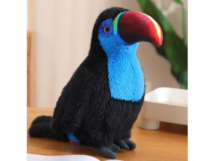 Plyšová hračka tukan vták plyšová hračka modrá 20 cm