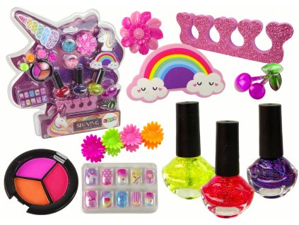 Sada na líčenie s jednorožcom na nechty