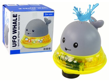 Sivá striekajúca veľryba so stojanom do kúpeľa