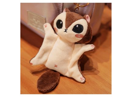 Plyšový maskot Cukrový klzák Hnedá kľúčenka 10 cm