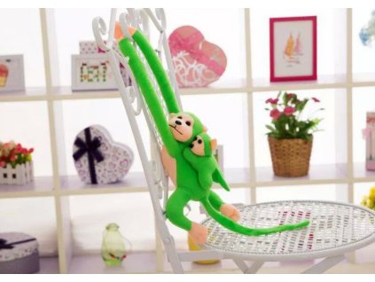 Plyšová opica s maskotom mláďaťom zelená 70 cm