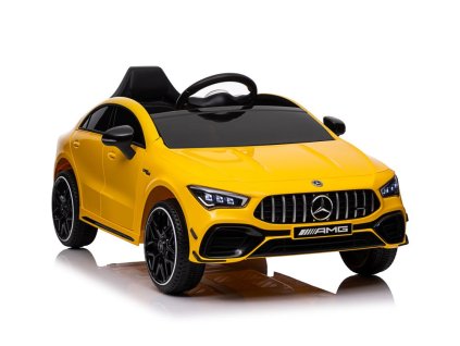 Mercedes CLA 45s AMG žlté auto s pohonom 4x4 na batérie