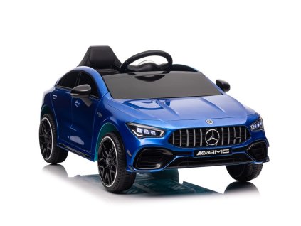 Mercedes CLA 45s AMG modré lakované auto s pohonom 4x4 na batérie