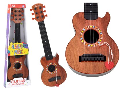 Detská hračka gitara hnedé drevené kocky