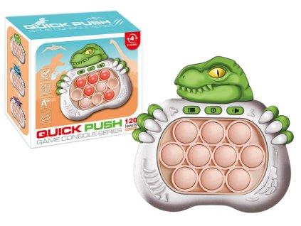 Senzorická hra Pop It s dinosaurom, batériami napájaná, so svetlami a zvukmi, zelená