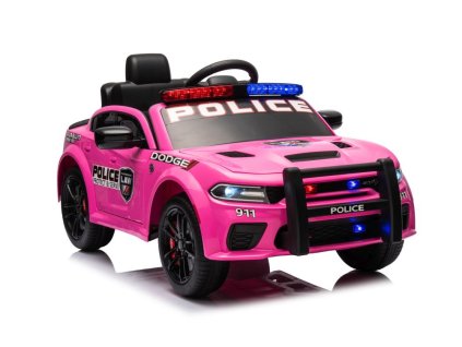 Policajné auto Dodge Charger na batérie ružové
