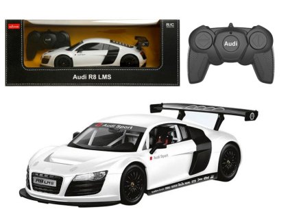 RC športové auto 1:18 na diaľkové ovládanie Audi R8 bielej farby