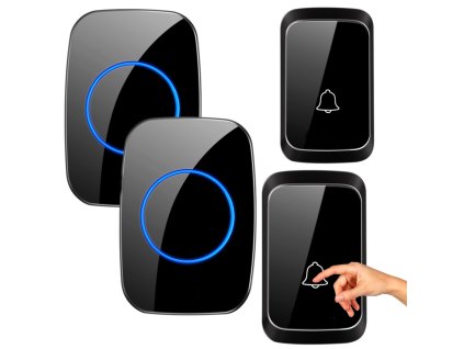 Bezdrôtový vodotesný zvonček s 25 melódiami a dvoma prijímačmi