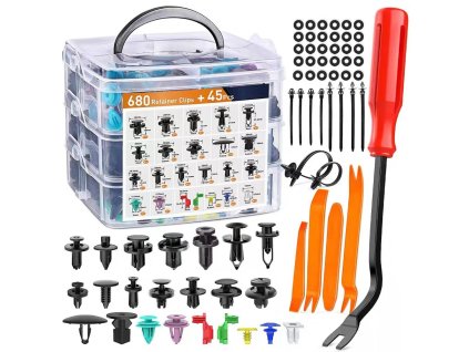 Sada autosvoriek v organizéri 23 veľkostí 680 ks