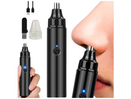 Zastrihávač chĺpkov z nosa, vodeodolný, čierny