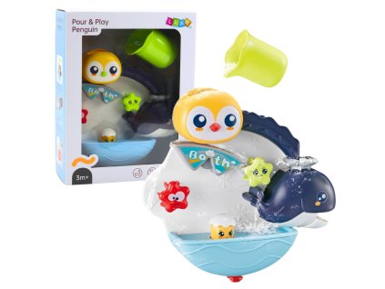 Interaktívna hračka do kúpeľa s tučniakom a veľrybou