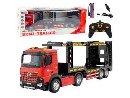 Veľké odťahové vozidlo Lora na diaľkové ovládanie RC 2.4G 6 kanálov červené