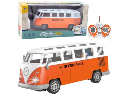 Retro mestský autobus s diaľkovo ovládanými RC svetlami 1:30
